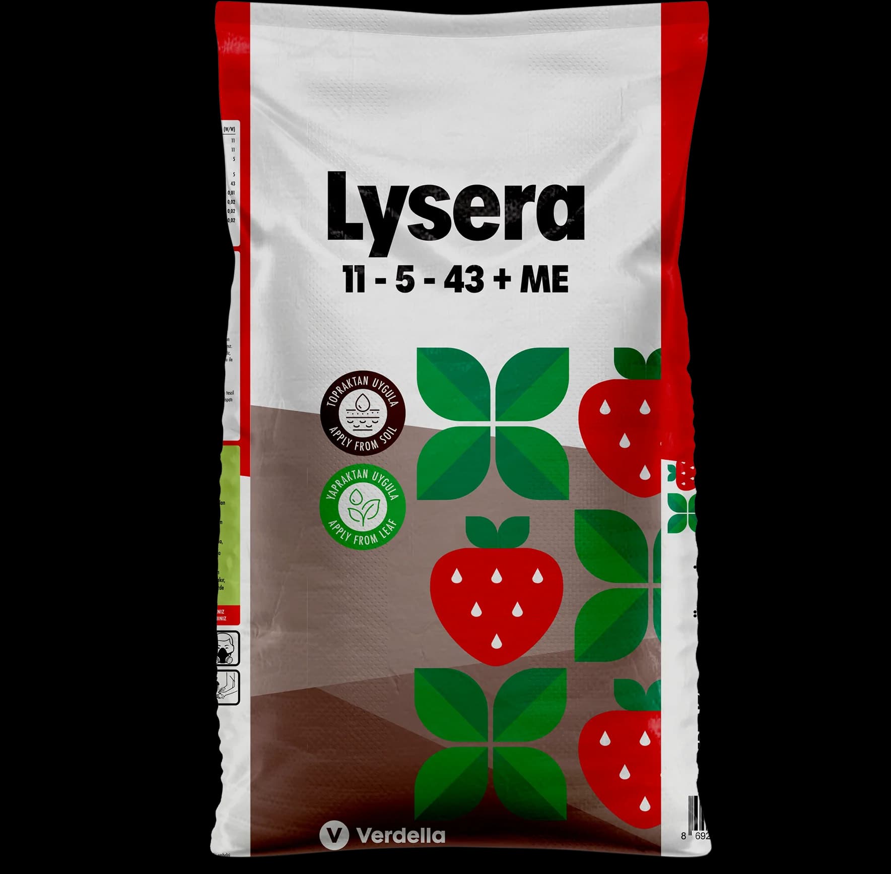 Lysera 11-5-43 hasat dönemi yüksek potasyumlu bitki besleme ürünü ambalajı